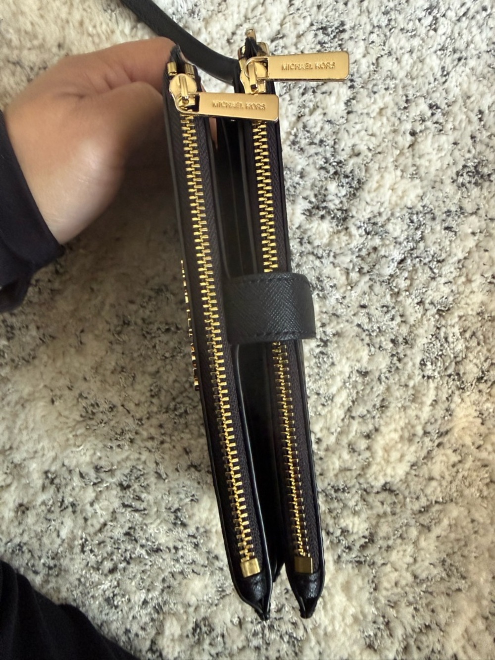 Michael Kors Black Saffiano Leather Wristlet Wallet with Gold Logo - Picture 4 of 4
